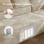 105.5" Velvet Sectional Chaise Sofa - 2-Piece Modular with Pocket Springs - High-Density Foam Upholstered Couch with Pillows