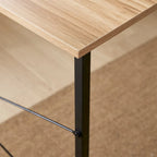 47.24" Desk with X-Style Frame - Engineered Wood, Black Metal, Beech Laminate, 110lbs Capacity, Minimalist Design