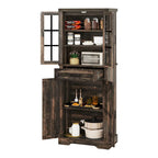 Tall Kitchen Pantry Storage Cabinet - Drawer, Upper & Lower Cabinets, Adjustable Shelf, Engineered Wood, 2 Colors