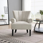 Modern Fabric Accent Chair with High-Density Foam Padding - Comfortable Armchair for Living Room, Bedroom, Office