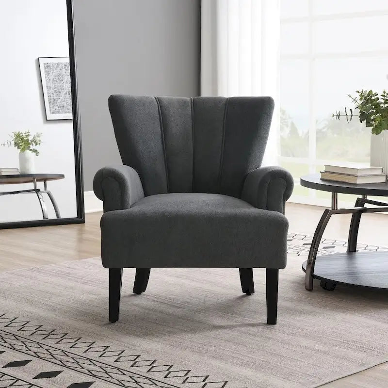 Modern Fabric Accent Chair with High-Density Foam Padding - Comfortable Armchair for Living Room, Bedroom, Office