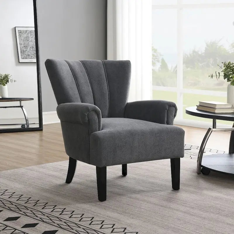 Modern Fabric Accent Chair with High-Density Foam Padding - Comfortable Armchair for Living Room, Bedroom, Office