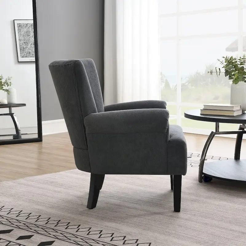 Modern Fabric Accent Chair with High-Density Foam Padding - Comfortable Armchair for Living Room, Bedroom, Office