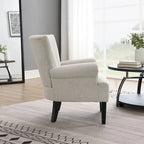 Modern Fabric Accent Chair with High-Density Foam Padding - Comfortable Armchair for Living Room, Bedroom, Office