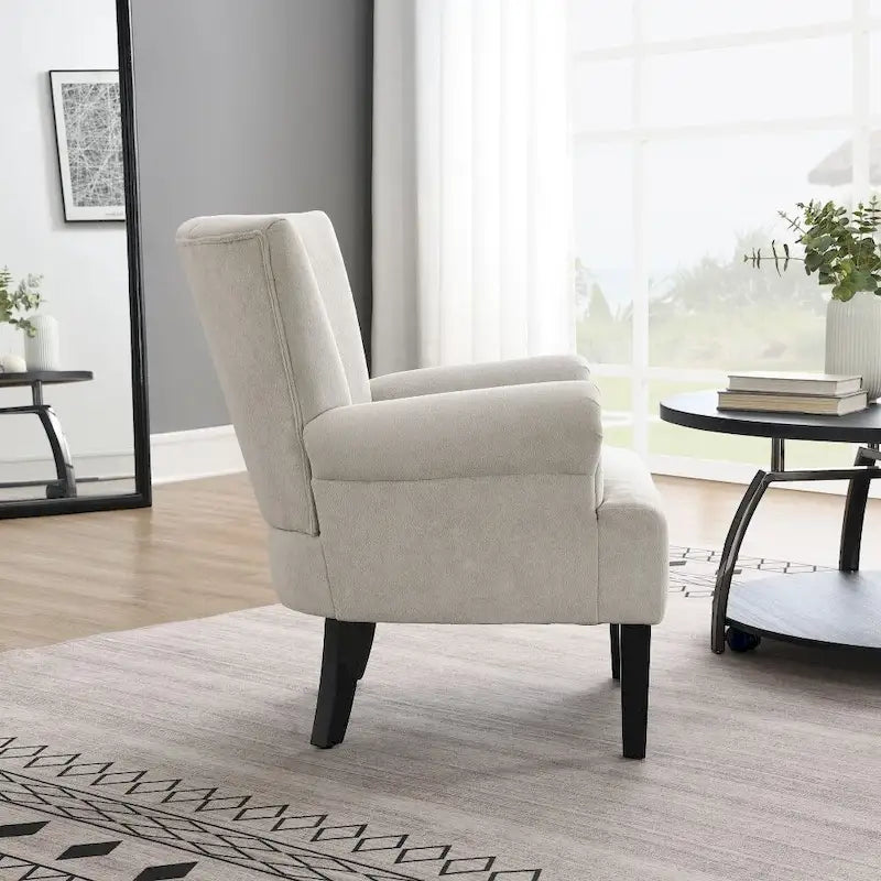 Modern Fabric Accent Chair with High-Density Foam Padding - Comfortable Armchair for Living Room, Bedroom, Office