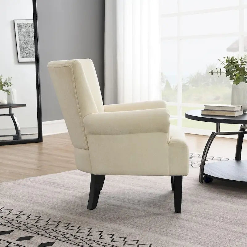 Modern Fabric Accent Chair with High-Density Foam Padding - Comfortable Armchair for Living Room, Bedroom, Office